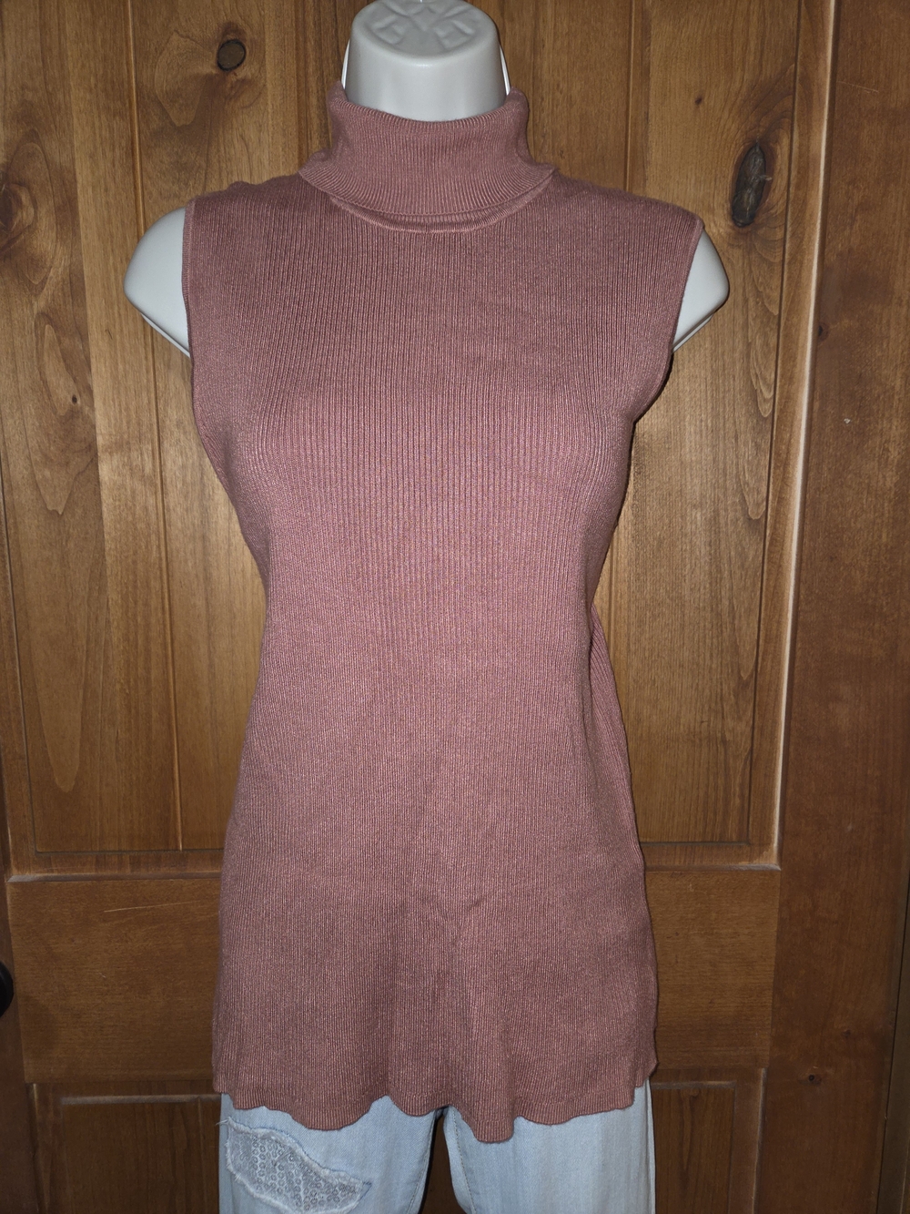 Jones New York Dusty Rose Sleeveless Turtleneck Tank‎